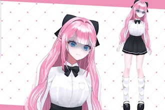 design live2d vtuber model, 2d vtuber model, vtuber rigging, vtuber character