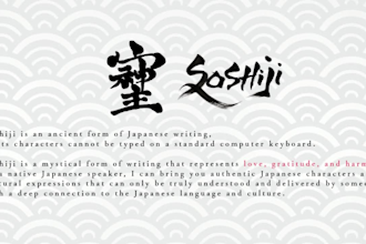 write japanese kanji and english calligraphy