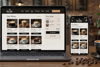 design a modern coffee shop website for your cafe business