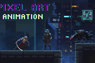 do pixel art animation 2d sprite sheet character design pixel game art asset