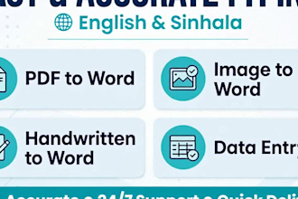 do sinhala typing, english typing and data entry