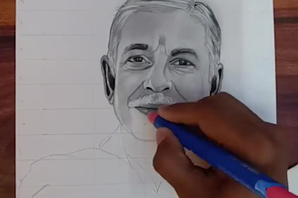 draw a premium quality hand drawn portrait with fine details