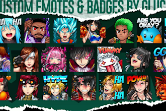 draw custom anime emotes or badges for streamer