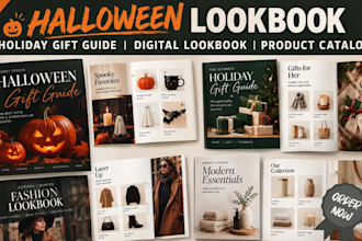 design halloween lookbook holiday catalog lookbook product catalog indesign