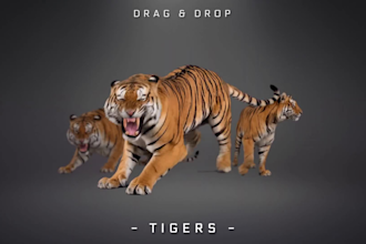 make a realistic 3d animal model, 3d animation, vfx compositing, cgi integration