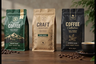 design premium coffee packaging coffee bag and coffee label