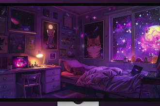 create aesthetic lofi animated background lofi girl animation for cozy lofi art