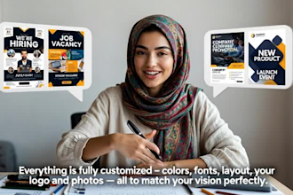 design job hiring poster recruitment flyer company promo