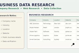 do professional business data research and company research