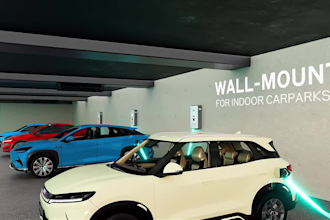 create a 3d ev charger advertisement and product animation