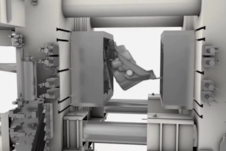 create 3d industrial machinery and 3d factory process animation