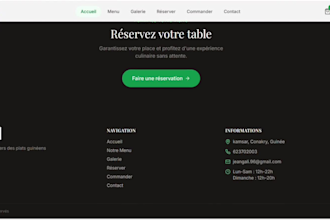 create a restaurant website with online reservations