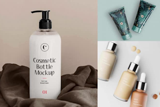 create realistic photoshop product and packaging mockup