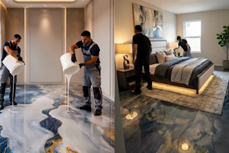 edit construction, epoxy flooring and renovation timelapse videos