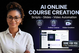build your ai online course with scripts, ppt slides design and video automation