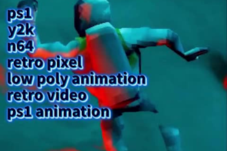 ps1, y2k, n64, retro pixel, low poly animation, retro video, ps1 animation