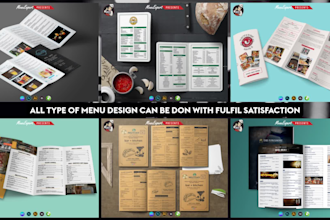 design trifold menu restaurant digital menu board, usb TV screen menu