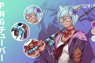 create a custom reactive pngtuber avatar with expressions for twitch youtube