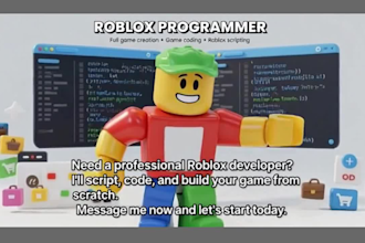be a roblox programmer for roblox full game creation,roblox scripting and coding