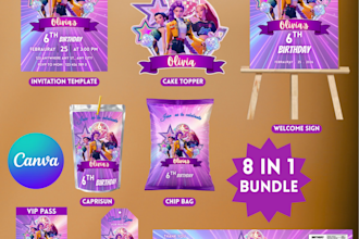 design custom birthday invitation, party favors designs