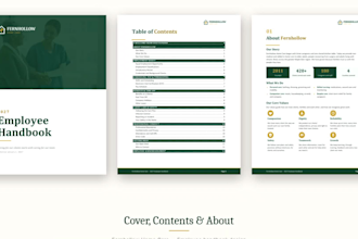 design a professional employee handbook or training manual in ms word