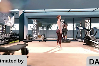 3d gym equipment animation, fitness machine animation, exercise product video