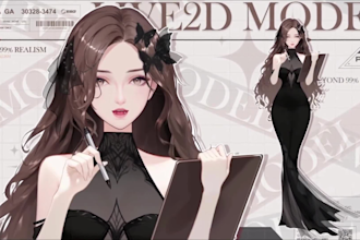 draw and rig live2d vtuber model, custom vtuber model, vtuber commission, live2d