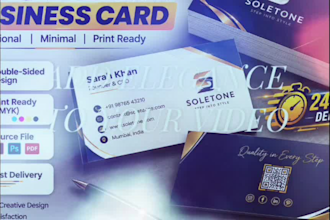 design a modern, professional and print ready business card