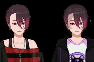 design and rigging vtuber live2d model in anime art mmd character model