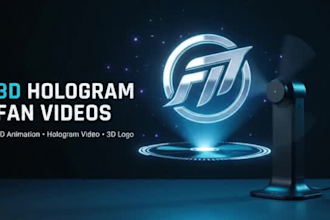 create custom futuristic 3d hologram fan videos and holographic 3d animation