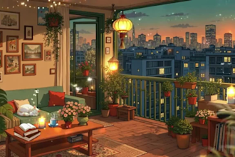 draw aesthetic lofi illustration and create lofi loop animation video for you
