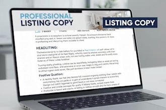 write professional real estate listing descriptions