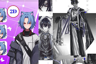 draw live2d vtuber model 2d vtuber rig 2d vtuber commission live 2d anime vtuber