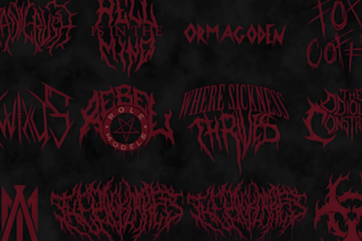 design a brutal, death metal, black metal, or thrash logo
