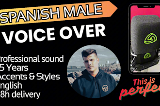 record a professional english voiceover for your project