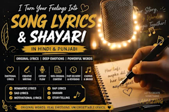 write original hindi and punjabi song lyrics