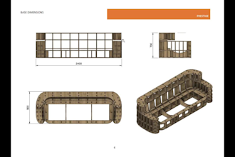 create a 3d sofa frame design for DIY building or manufacturing