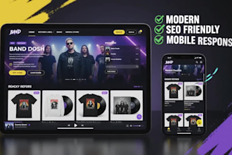 redesign music entertainment website career record label bandzoogle merch store