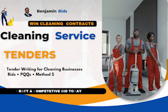 write unique UK cleaning tender responses, pqq, rfp, itt and method statements