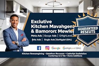 kitchen remodeling, bathroom remodeling leads via facebook ads, google ads, ghl