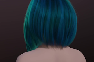 create realistic 3d hair 3d wig and fur for characters and games