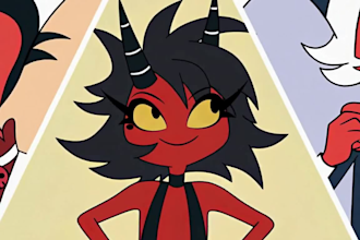 draw hazbin character, your oc or you in style hazbin hotel and helluva boss