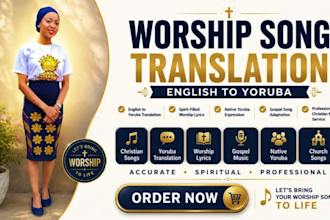 translate your worship song and gospel lyrics from english to yoruba