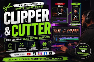 be your clipper, video clipper for twitch vod, tiktok and podcast video