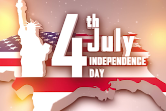 create a 4th of july independence day greeting video