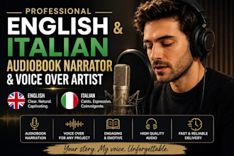be your english and italian audiobook narrator and voice over
