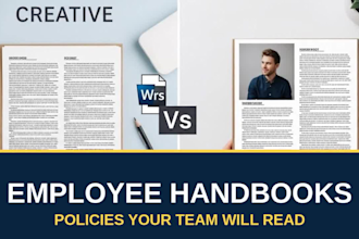 design corporate training manuals, employee handbooks, and fillable forms
