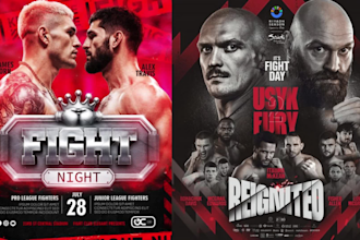 design nongeneric boxing mma flyer ufc wwe flyer sports fighting flyer poster