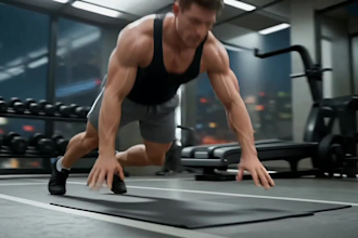 create realistic 2d 3d gym fitness workout animation, workout exercise animation