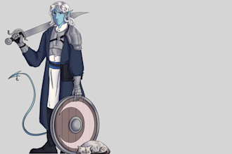 draw dnd character art, character illustration or concept art